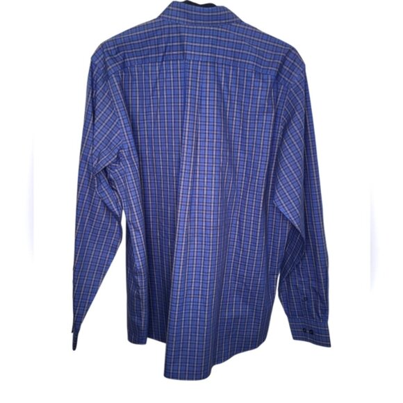 Eddie Bauer Men's Shirt Size XL Tall Blue Plaid Relax Fit Button Down Collar - Picture 3 of 11